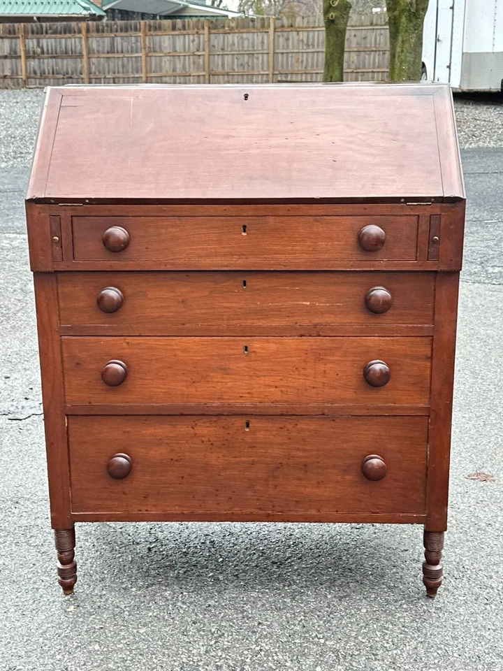 Antiguo Sheraton Country Drop recepción nogal 1820 American Pennsylvania Foto 4 de 4