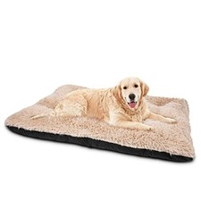 Dog Bed Crate Pad Ultra Soft Washable Anti-Slip Dogs 40x27 Beige