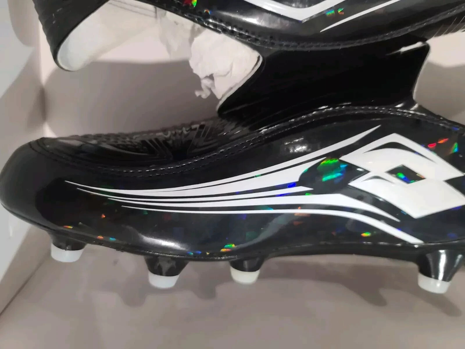 Tacchetti calcio uomo taglia 10 Lotto Zhero Gravity OG 50 anni FG neri 220487 10G