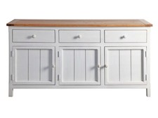 BOMBAY Kommode Akazie weiß/braun mit 3 Schubladen/ 3 Türen Landhaus WOLF MÖBEL 