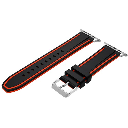 Silicon Replacement Watch Band for Apple Watch Ultra 2 Series 9 8 7 SE 6 5 4 3 2 - Picture 16 of 36