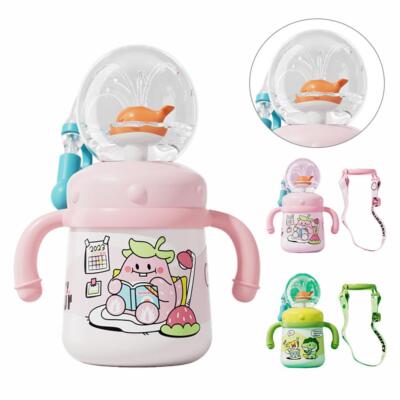 Baby Drinking Cup with Straw Cute Whale Squirt Water Cup 350ML Portable Div Z4V3