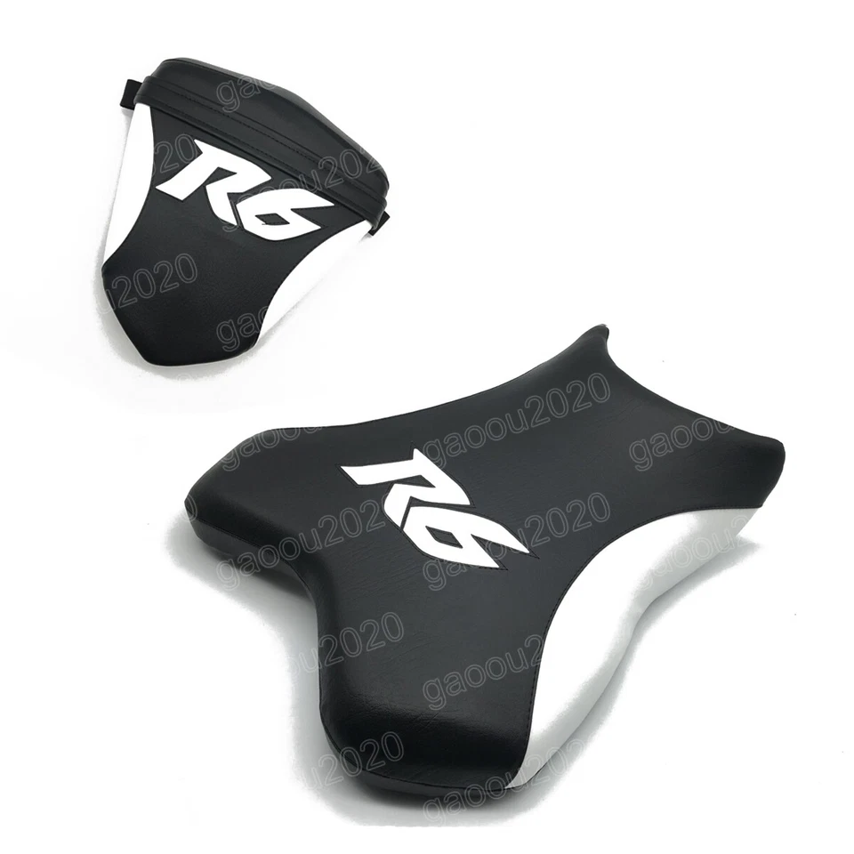 Sillines de cojín para asiento delantero trasero para Yamaha YZF-R6 2006-2007 negro Foto 3 de 4