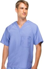 Men's V-Neck Solid Scrub Top 2XL