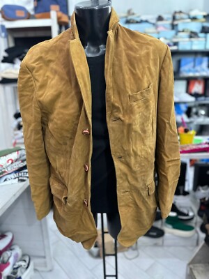 In Extenso Leather/Deer Jacket Used Men's Size XL Mustard LLV255