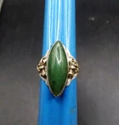 Vintage Sterling And 10k Gold Ring Ft. Green Stone Size L¹/²