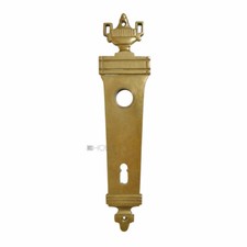 Langschild antik Biedermeier Repro Messing Türdrücker 18mm 72