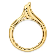 1850-1907 US $20 Liberty Double Eagle Prong Set Flame Top Coin Bezel in 14k Gold