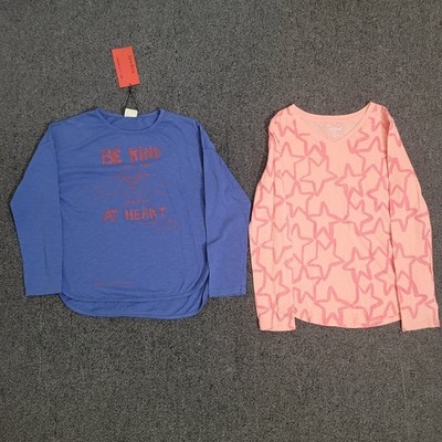 Zara Cat & Jack 8 10/12 Long Sleeve T-Shirt Bundle Girls Blue Pink Star Graphic