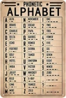 Metal Phonetic Alphabet Sign - Airplane Aviation Decor Art, Vintage Tin Signs fo