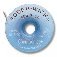 4Pc Chemtronics 80-1-10 Soder-Wick Rosin Sd Braid, 10-Ft White