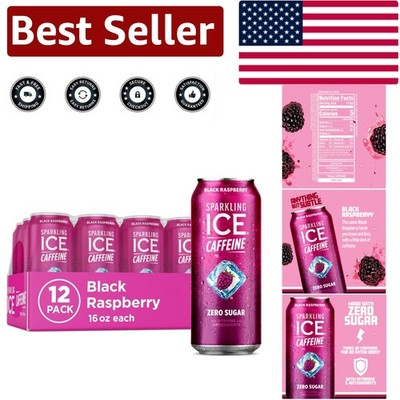 Low-Calorie Black Raspberry Sparkling Water with Vitamins | 12 x 16 fl oz Cans