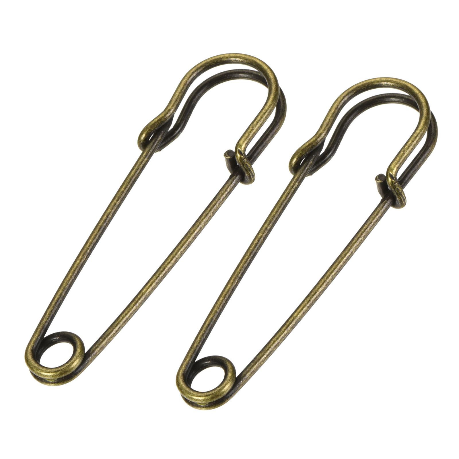 40Pcs Bronze Safety Pins for Sewing Crafts Clothing 2.17-Inch Metal Pins