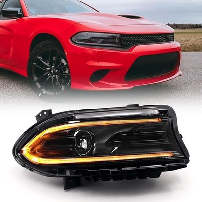 Halogen Headlights Assembly Compatible with Dodge Charger 2022 2023 Headlamp wit