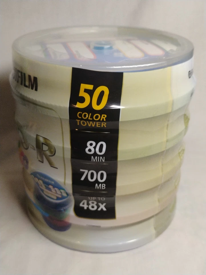FujiFilm CD-R 50 Pack COLOR  – 700MB 80min 48x – Unopened Spindle Tower DISC🗼 - Image 2 of 4