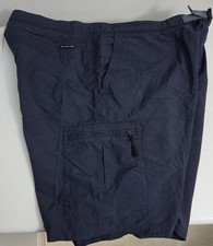 Vintage Y2K Columbia Mens L Navy Cargo Utility Hiking Fishing Shorts Belted