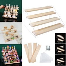 Acrylic Display Stand for Figures Wooden Risers Cupcake Jewelry Perfume Shelf