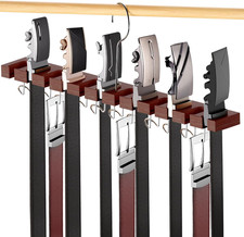 Belt Hanger for Closet Max 42 Belts, 2-in-1 Wall Mount Belt Organizer with 360 