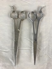 2 vintage Fromm Sammann Italy 7'' Barber Hair Silver Cutting Scissors