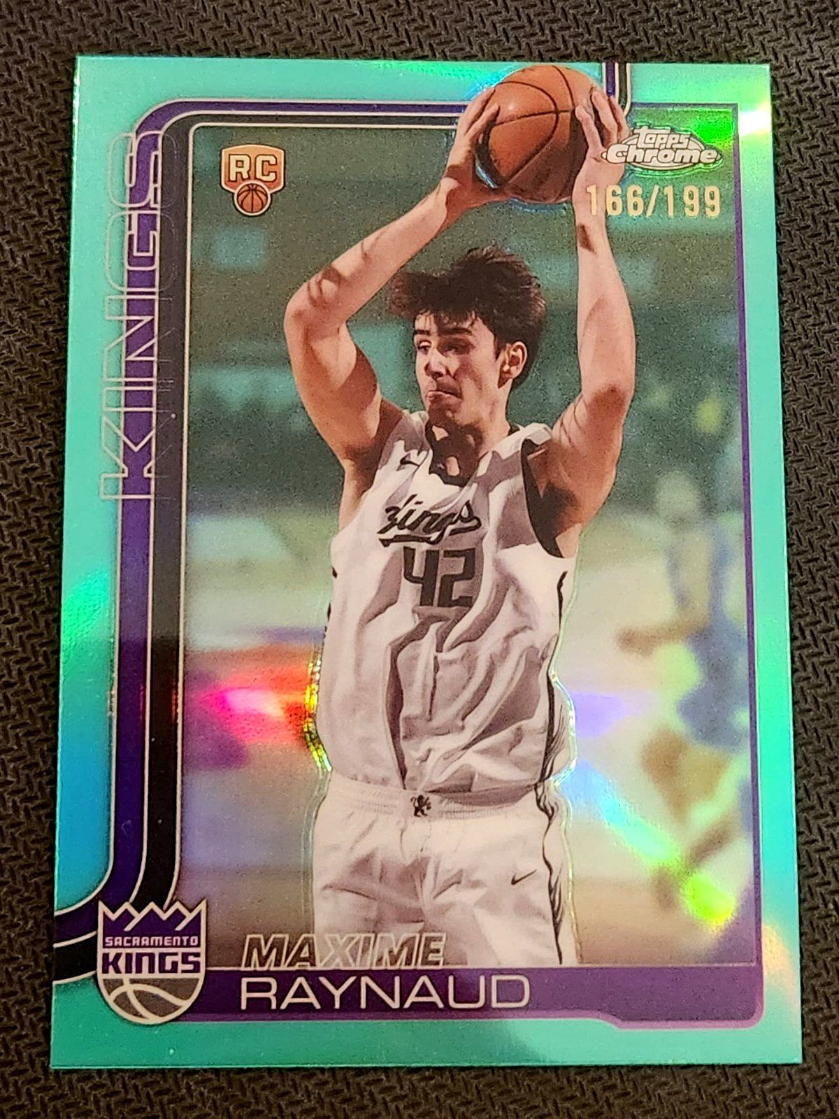 2025-26 Topps Chrome Maxime Raynaud #293 RC Rookie Aqua Refractor 166/199