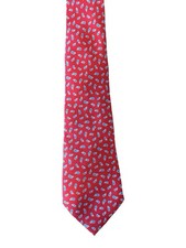 Vineyard Vines Boys Neck Tie Whale Red  Blue Holiday Silk USA Made Hand made