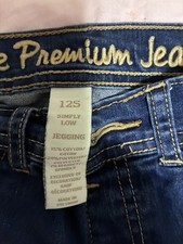 Justice Simply Low Jegging Girls 12S Blue Dark Wash Denim Low Rise Stretch