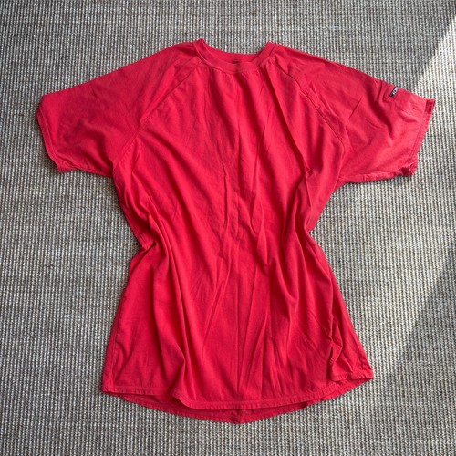 Free People Movement Tee Dress Red Boxy Oversized Zip Sleeve Botanical Pocket