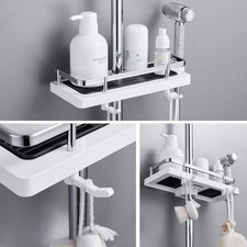 Portaoggetti da doccia in 4 colori, cestino portaoggetti da bagno in plastica portatile di grande capacità con maniglie per dormitorio della cucina del bagno (Gray