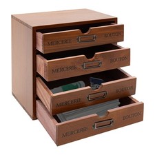 Kleine hölzerne Aufbewahrungsbox Büro Schreibtisch Organizer / 4 Schubladen
