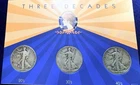 LOT OF 3 WALKING LIBERTY HALF DOLLARS - 1927S, 1936D, 1942P All circulated.