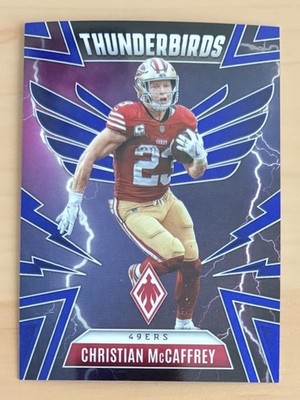 2025 Panini Phoenix Christian McCaffrey Blue Prizm Thunderbirds