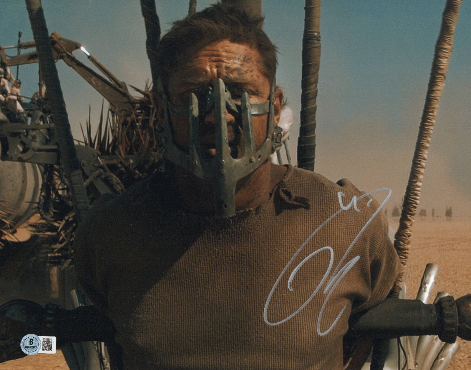 TOM HARDY Autographed Signed MAD MAX FURY ROAD 11X14 PHOTO BECKETT BAS 