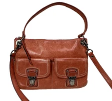 Y2K Coach Poppy Hippie Leather Pink Crossbody Shoulder Bag Purse Hobo 18996