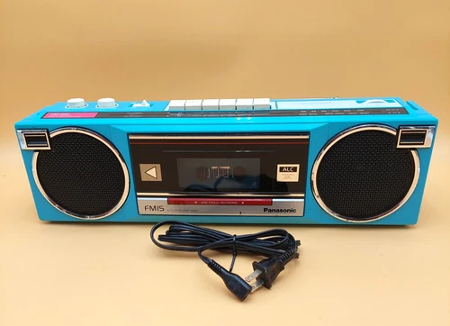 Vtg Panasonic RX-FM15 Teal AM/FM Radio Cassette Player Boombox for Repair/Parts