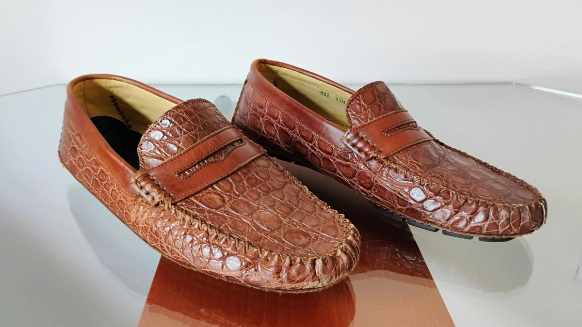 Brass Boot Alligator Genuine Brown Leather Men’s Dress Shoes Size 11 Spain Alligator Hornback & Ostrich Leather Chelsea Boots, Handmade  main image 3