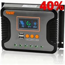 12V/24V/48V 30A80A PWM Solar Charge Controller Panel LithiumBattery RegulatorUSB