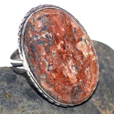 Birds Eye Jasper 925 Silver Plated Gemstone Handmade Ring US 9 Best Gifts AU l28