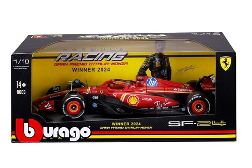 Modellino Ferrari SF-24 Monza 2024 Charles Leclerc 1/18 Burago con pilota - Foto 2 di 2