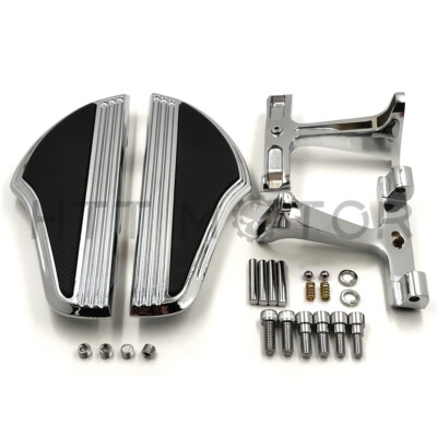 Chrome Shark Fin Defiance Passenger Floorboard Mounting Bracket For 93-up Tourin