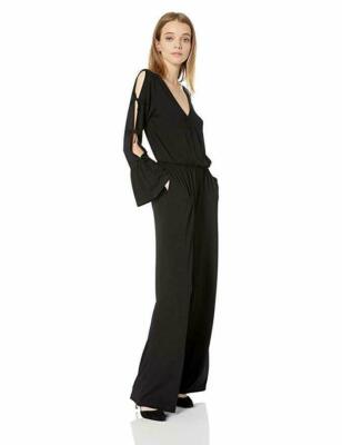 BB Dakota Women's High Tied Rayon Spandex Tie Sleeve Jumpsuit