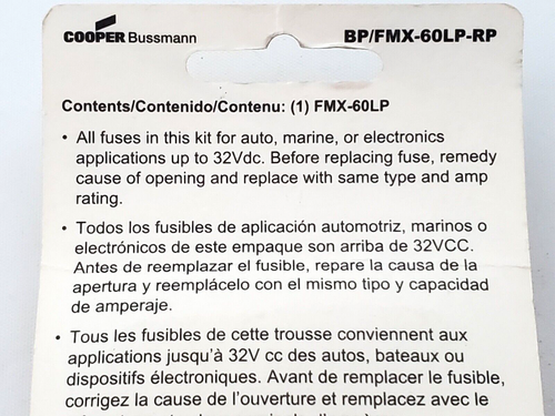 Bussmann FMX-60LP Fuse 60 Amp Female Maxi 32 VDC Automotive Low Profile - Bild 11 von 12