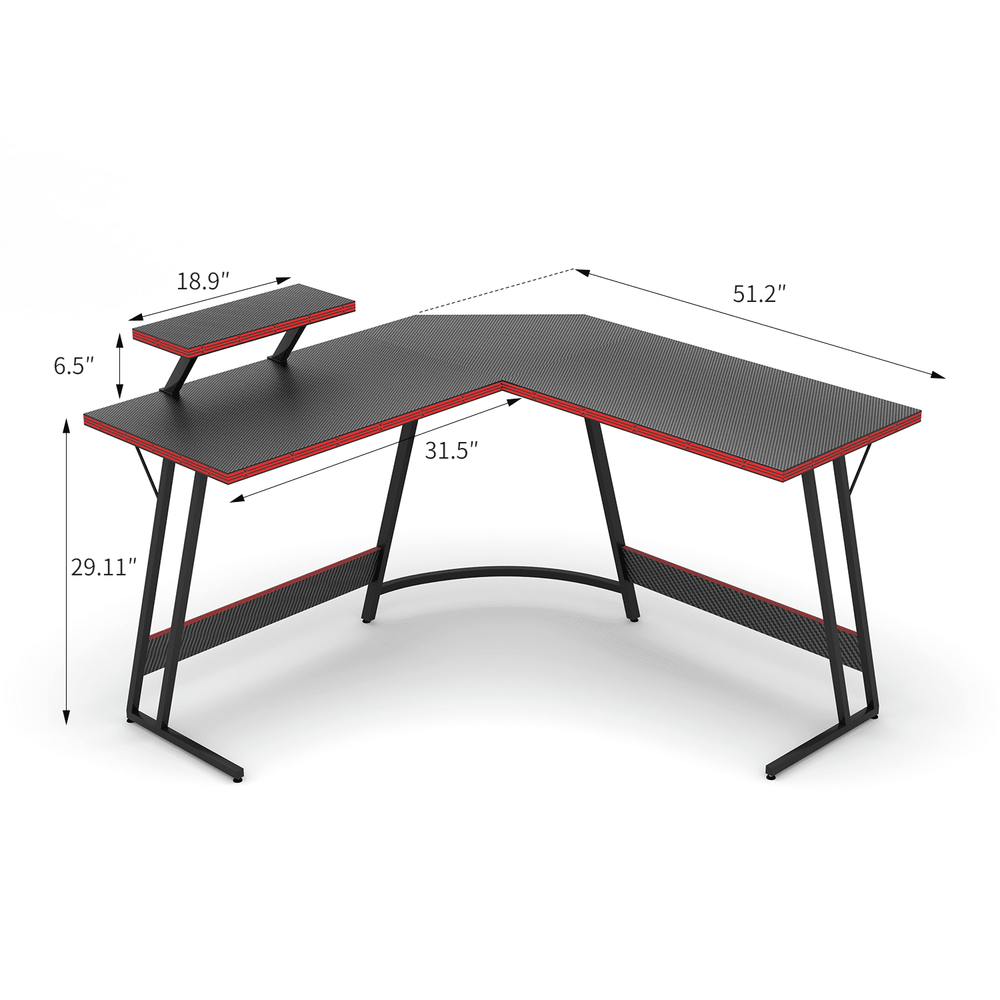 L Shaped Gaming Desk Computer Corner Desk Pc Gaming Desk Table with Large Monito
