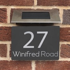 House Number Plaques Personalised House Signs LED Solar Light Door Signs