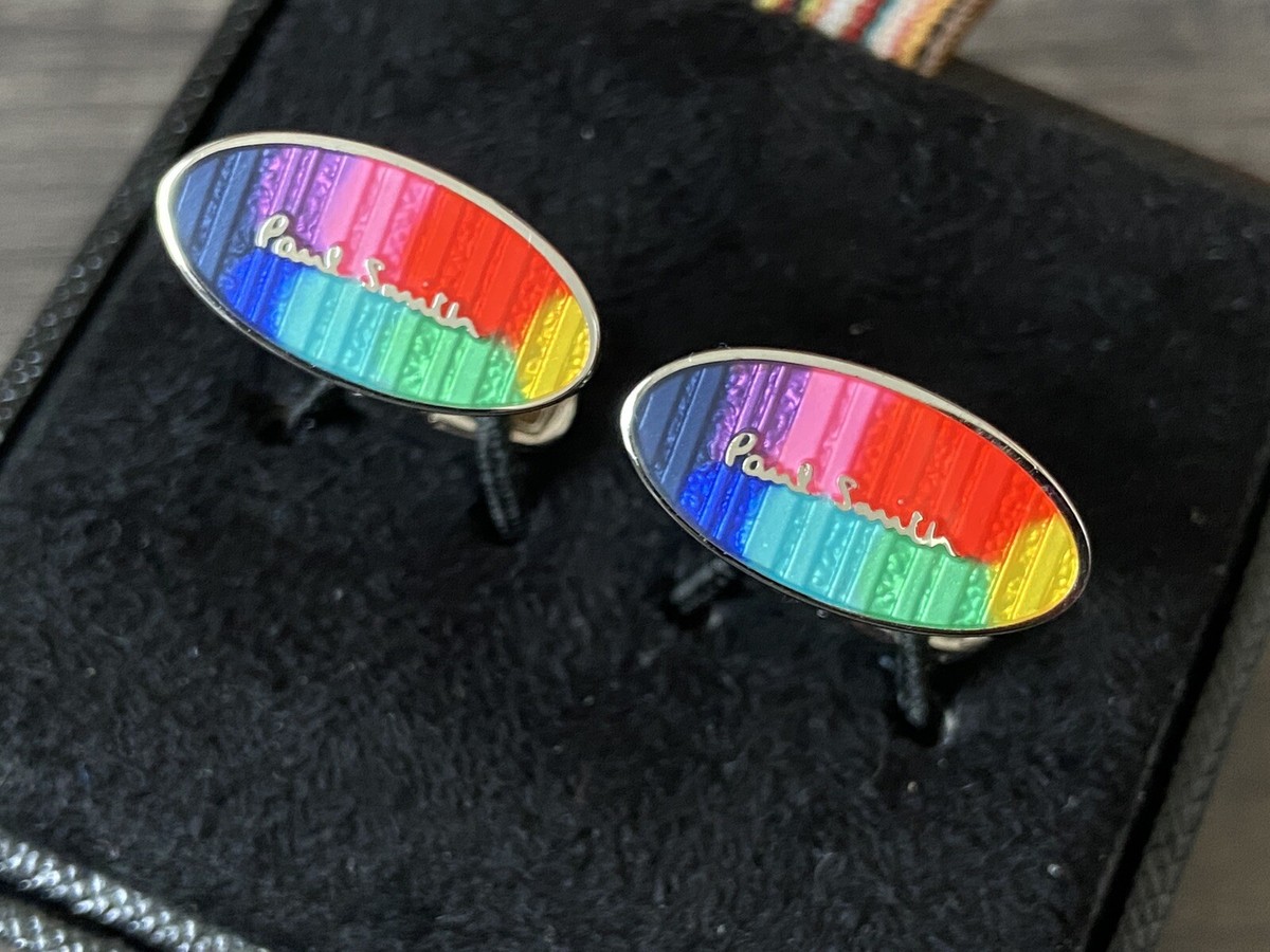 PAUL SMITH MULTICOLOUR LOGO CUFFLINKS BNIB | eBay