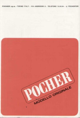 1969 POCHER ORIGINAL MODELS catalog + Price Export LIT $ Lsd DM IT E F D aa