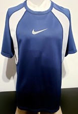 Nike Performance Navy Blue and Gray Short Sleeve Shirt Men's Size Medium