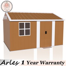 8X12 FT Heavy-Duty Metal Storage Shed w/ Windows Lockable Door  Ventilation