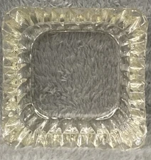 Vintage Clear Glass Square Ashtray 2-3/4" x 2-3/4" Inch