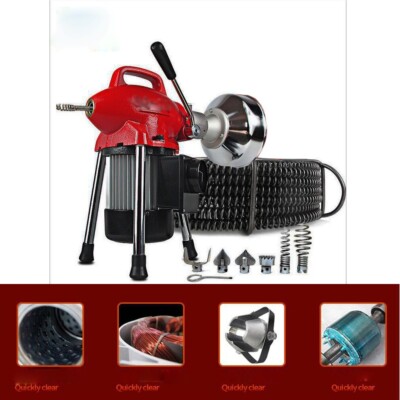 3/4-4inch (20-100mm) Sectional Pipe Drain Cleaning Machine Max.100ft(30m) Cable 