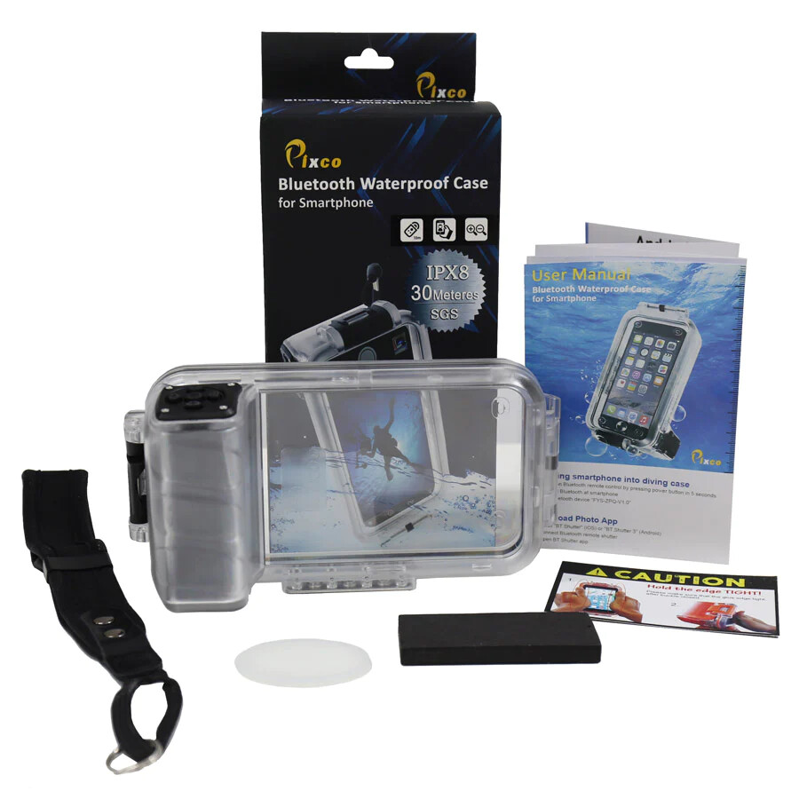 Pixco Bluetooth Underwater Waterproof Case for Smartphone IPX8 30
